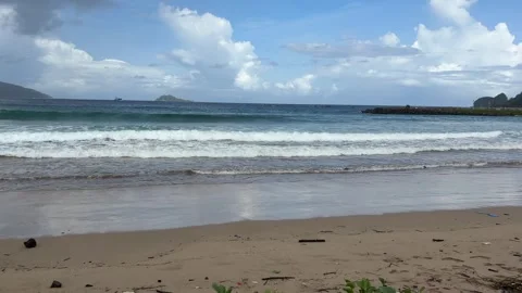 Ocean Waves Hitting the Beach Sand Stock Footage 311353904