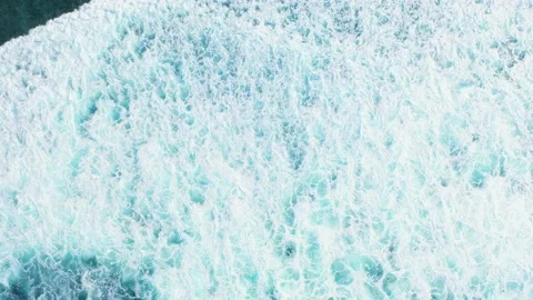 Ocean waves hitting a coral reef, view from above. Stock Footage 134682736