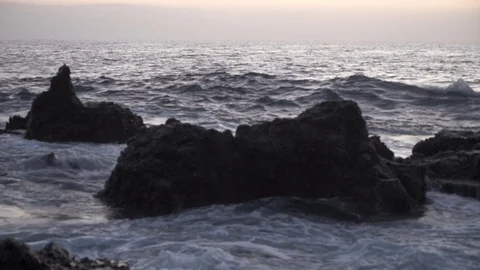 Ocean Waves Hitting The Rocks Stock Footage 71972641