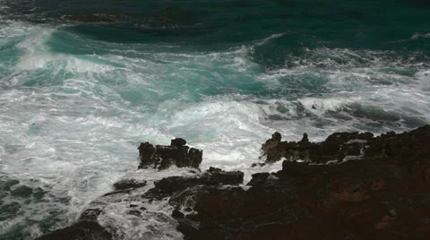Ocean waves hitting the shore  Stock Footage 26020237