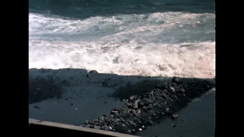 Ocean Waves Hitting the Shore Stock Footage 278240589