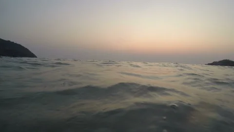 Ocean Waves Hitting Waterproof Camera Stock Footage 127593707