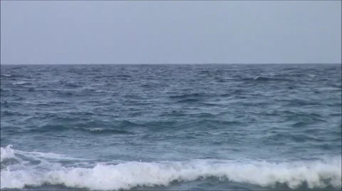 Ocean Waves with Horizon Stock Footage 49973775