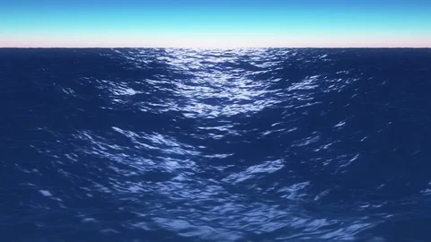 Ocean waves with horizon (Loop) Stock Footage 83487329