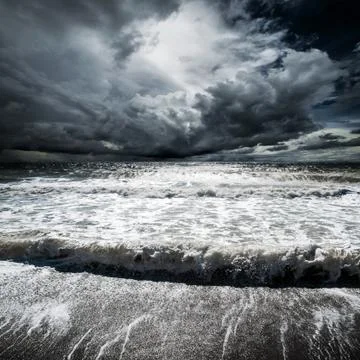 Ocean waves hurricane Stock Photos