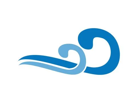 Ocean Waves Icon Minimalist Vector Design Stock Illustration