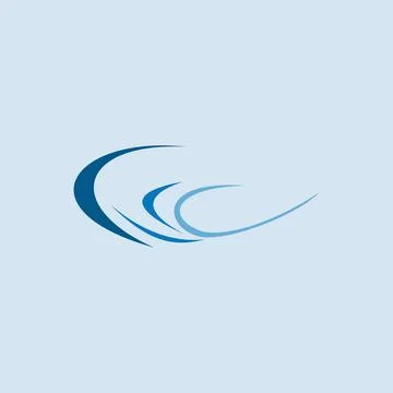 Ocean Waves Icon Vector Illustration for Marine, Beach, and Water Design Stock Illustration