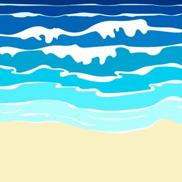 Ocean with waves Stock Illustration