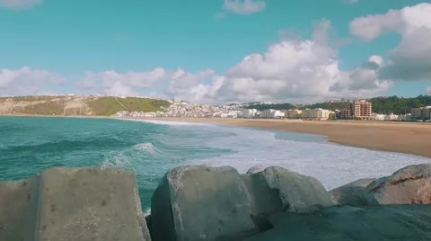 Ocean Waves Incoming on Sand Beach Stock Footage 59327072