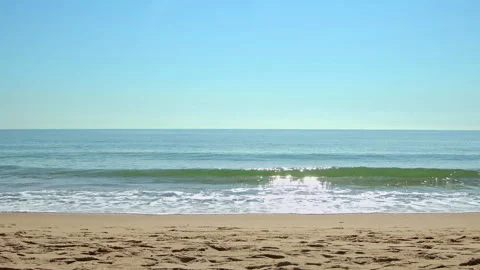Ocean Waves Lap on Island Beach in Summer Afternoon Stock Footage 308973552