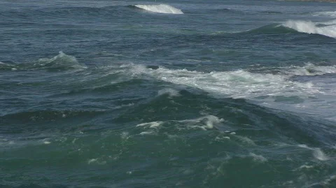 Ocean Waves in the Middle of the Sea – Close-up Stock Footage 352555