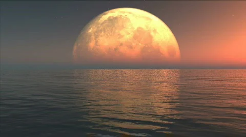 Ocean waves with moon Stock Footage 518076