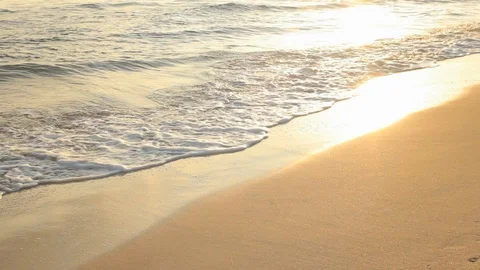 Ocean Waves in Morning Sunlight Relaxing Looping Background video for Music Stock Footage