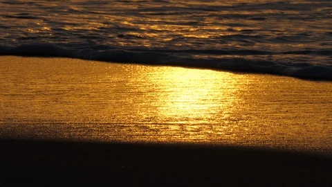 Ocean waves in Namibia, Red sunset, Africa in 4K Stock Footage 91098532