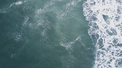 Ocean Waves Overhead Flyover Aerial Stock Footage 76290962