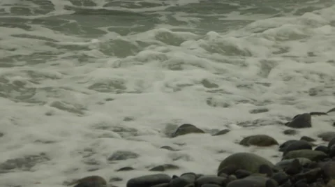 Ocean Waves Receding From Rocks Stock Footage 48253434