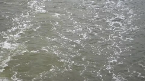 Ocean Waves Resulting From The Traces of Ferry Boats Crossing The Ocean Stock Footage 313330834