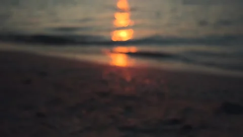 Ocean waves ripple at sunrise, abstract sea background. Water surface in motion Stock Footage 253566532