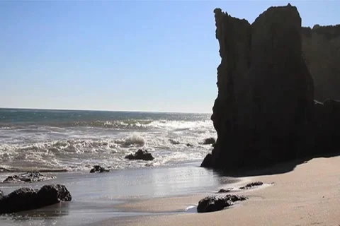 Ocean Waves with Rocks Close Stock Footage 4733446