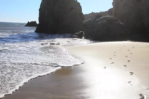 Ocean Waves with Rocks Stock Footage 4734355