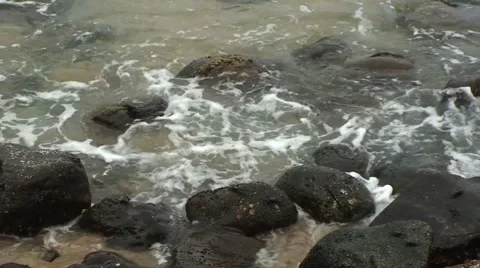Ocean waves on rocks Stock Footage 44191640