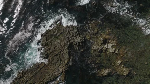 Ocean Waves on Rocks Stock Footage 264335365