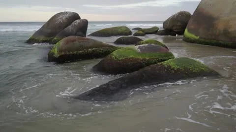 Ocean waves at rocks. Tayrona, Colombia Stock Footage 10572313