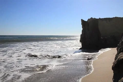 Ocean Waves with Rocks Wide Stock Footage 4733220