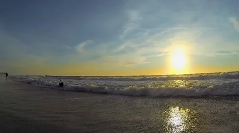 Ocean Waves Roll Into Beach Stock Footage 36134991