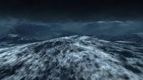 Ocean waves roll in a dark stormy night. Stock Footage 261003866