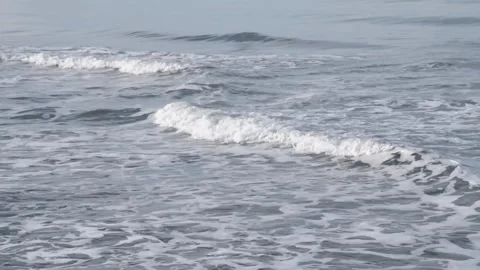 Ocean Waves Rolling Ashore, Hokkaido Coastal Waters Stock Footage 340113321
