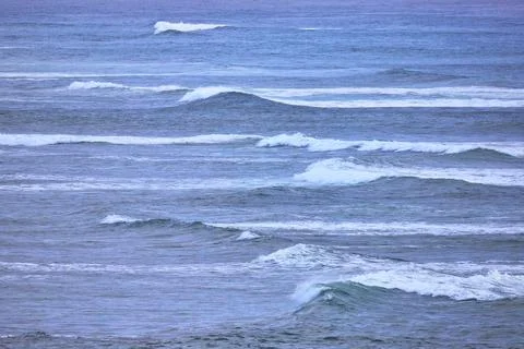 Ocean Waves Rolling in Blue Water at Sunset Cliffs California Beach Stock Photos