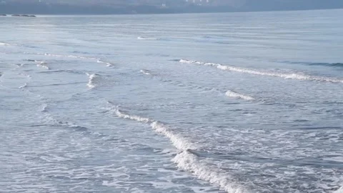 Ocean Waves Rolling Onto Hokkaido Beach Shore Stock Footage 340113327