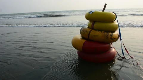 Ocean Waves Rolling onto Sandy Shore Stock Footage 331765604
