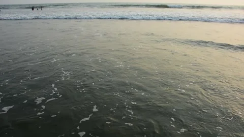 Ocean Waves Rolling onto Sandy Shore Stock-Footage 331765791