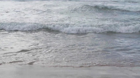 Ocean Waves Rolling into Shore in Slow Motion Stock Footage 185104178