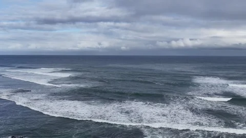 Ocean Waves Rolling Toward Mornington Peninsula Coastline in Victoria Stock Footage 343593111