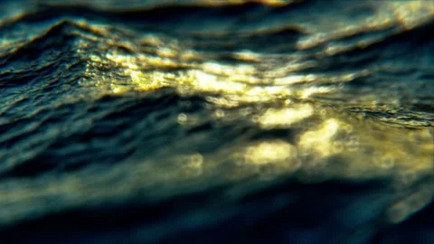 Ocean waves of a rough agitated sea in seamless loop slow motion, macro bokeh 库存影片 154559430