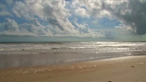Ocean Waves on Sandy Beach 1 Video stock 12732310