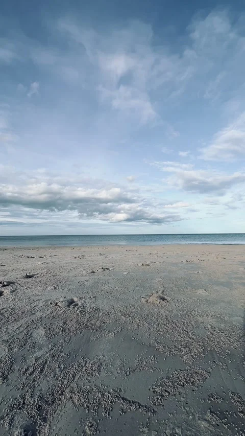 Ocean waves sandy shoreline Видео 341176666