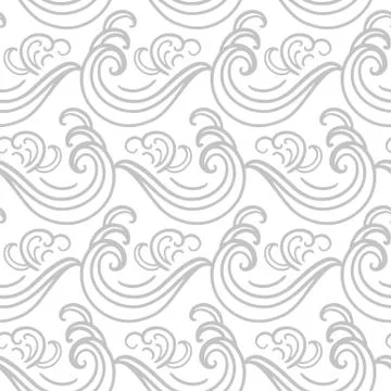 Ocean waves seamless pattern Stock Illustration