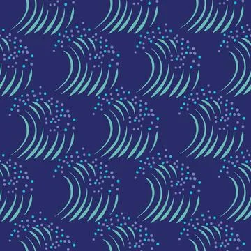 Ocean waves seamless pattern for wallpaper and fabric design. Blue aqua marin Stock Illustration