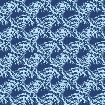 Ocean waves seamless vector dynamic pattern Stock Illustration