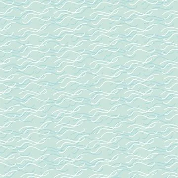 Ocean waves seamless vector pattern in pastel aqua blue 스톡 일러스트