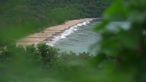 Ocean waves on a secluded beach Stock Footage 148521245