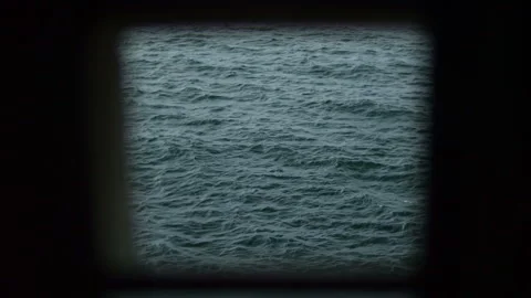 Ocean Waves Seen Through Window Frame Stock Footage 297038897