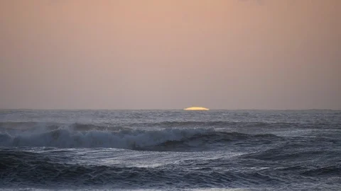 Ocean waves on Sesfontein beach, beautiful sunset, namibia, Africa in HD Stock Footage 90926019