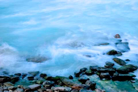 Ocean waves shoreline Stock Photos