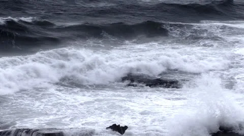 Ocean waves slow motion Stock Footage 24394390