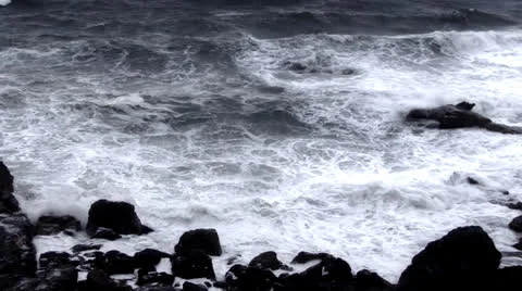 Ocean waves slow motion Stock Footage 24394680